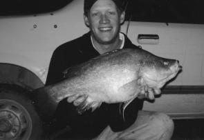 Jeff Morphett is looking forward to more fat golden perch like this one caught on bait in Burrinjuck Reservoir as the warm weather continues.